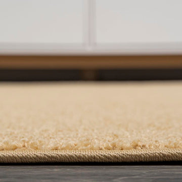 Haze Solid Low-pile Area Rug Mustard